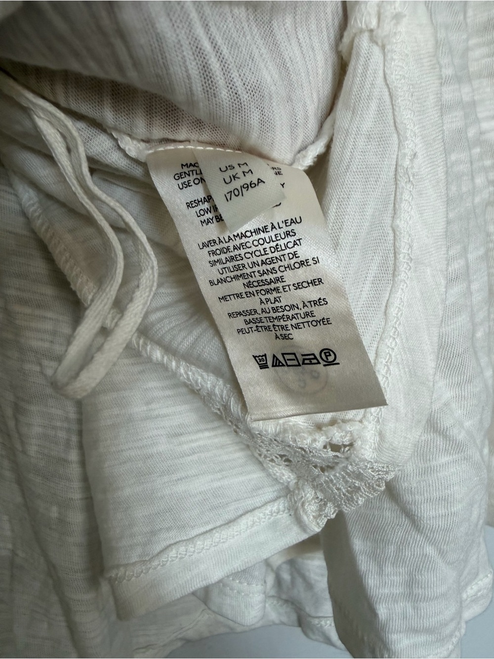 Free People Le Femme Ivory Ruffled Short Sleeve Tee size medium - Picture 4 of 8